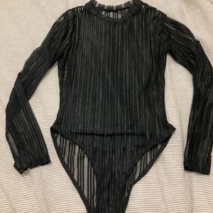Sheer black urban outfitters long sleeve bodysuit